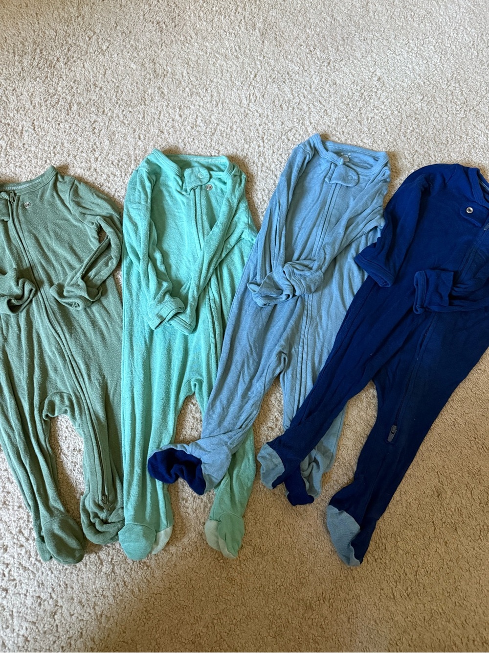 4 Cloud island Baby One-Piece Footed Pajama - 0-3 months blue green tones